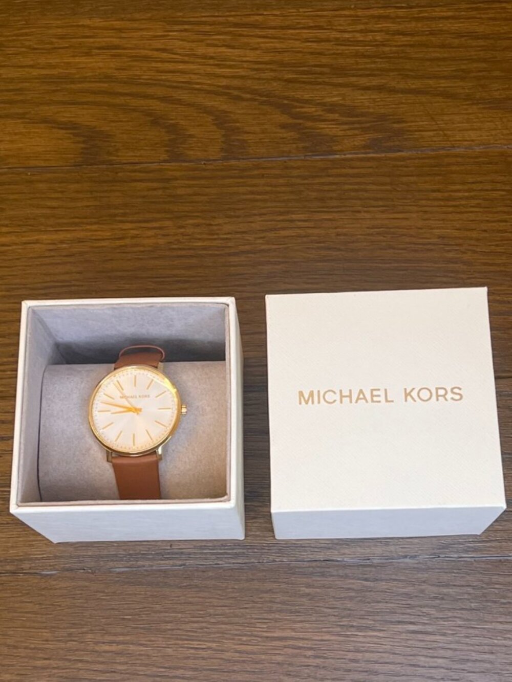 Michael Kors Pyper Tan Leather Gold-Tone Watch — NWT